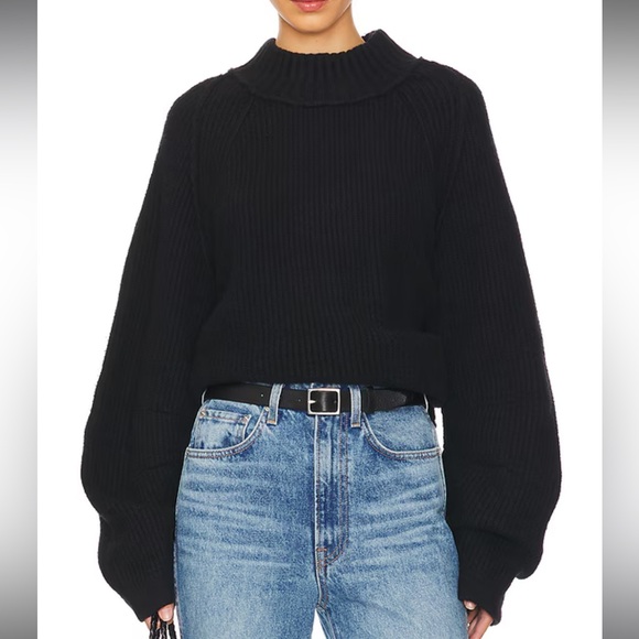 Free People Sweaters - NWOT Free People Black Sunbeam Oversize Turtleneck Sweater